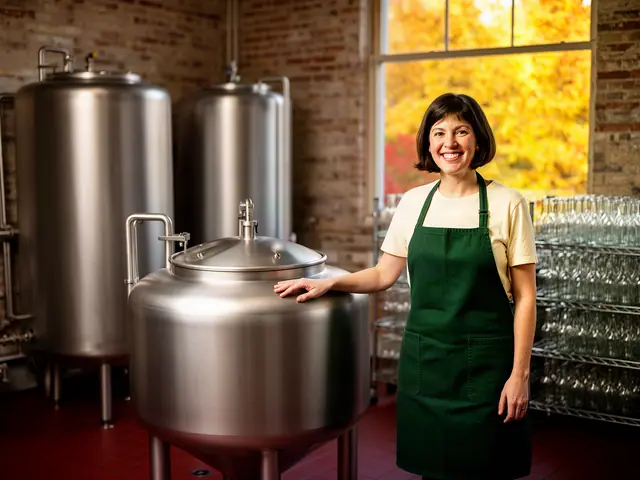 Craft soda maker resting a hand on a new brushed steel kettle